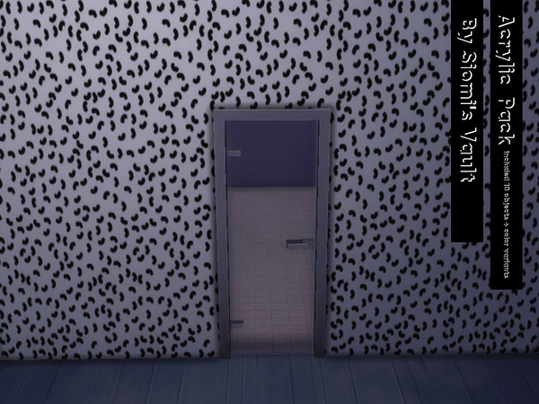Sims 4 — Acrylic Set Wall 01 by siomisvault — 2 beautiful walls for any kind of room. Thanks for the support and love