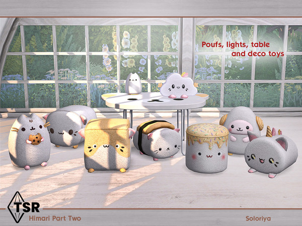 Sims 4 — Himari Part Two by soloriya — A set of kawaii objects for your sweetest houses. 7 color variations. Items in the