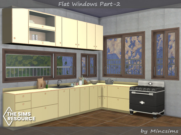 Sims 4 — Flat Windows part.2 by Mincsims — I wanted to make the windows that match with flat house and apartment. Windows
