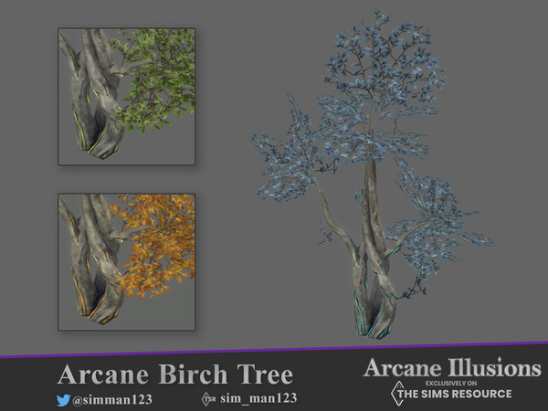 Sims 4 — Arcane Birch Tree by sim_man123 — This ancient birch tree has been warped by some kind of magical force.