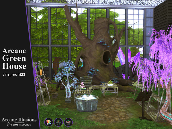 Sims 4 — Arcane Illusions Greenhouse by sim_man123 — A strange collection of greenhouse furniture and some plants that