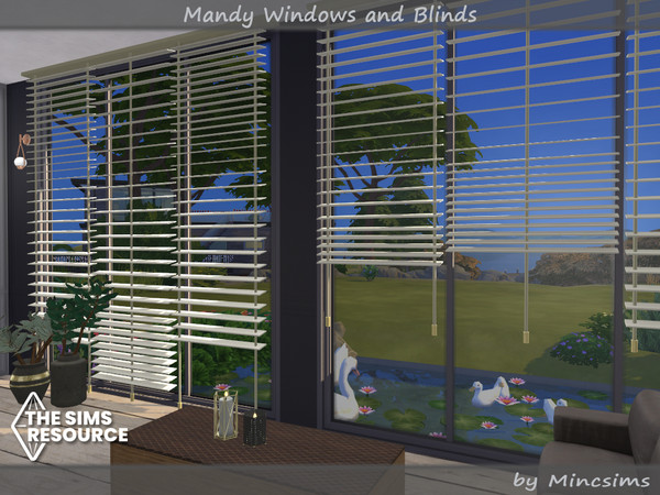 Sims 4 — Mandy Windows and Blinds by Mincsims — These are wide windows which are for 6 tiles and 4 tiles. Each Blind is