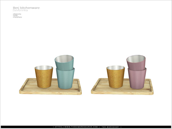 Sims 4 — Berj kitchenware - tray with glasses by Severinka_ — Tray with glasses From the set 'Berj kitchenware' Build /