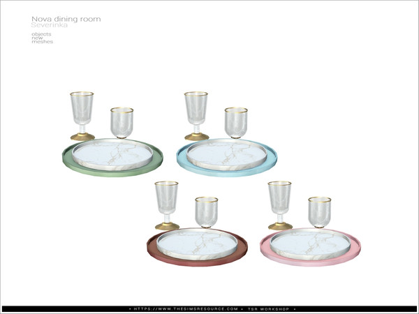 Sims 4 — Nova diningroom - tableware by Severinka_ — Tableware From the set 'Nova diningroom' Build / Buy category: Decor