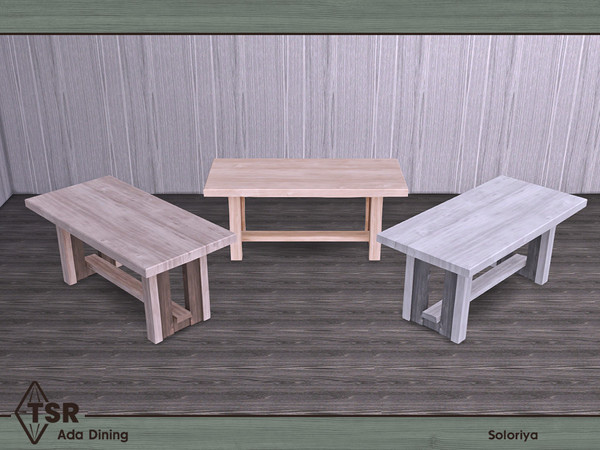Sims 4 — Ada Dining. Dining Table by soloriya — Dining table. Part of Ada Dining set. 3 color variations. Category:
