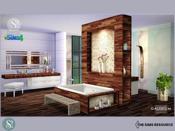 Sims 4 — Gaudium [web transfer] by SIMcredible! — Bringing to your sims today the Gaudium bathroom set. With simple lines