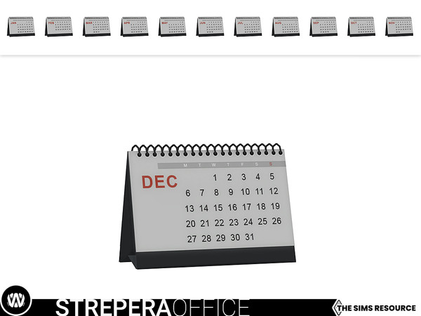 Sims 4 — Strepera Calendar by wondymoon — - Strepera Office - Calendar - Wondymoon|TSR - Creations'2021