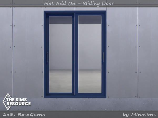 Sims 4 — Flat Sliding Door 2x3 by Mincsims — for short wall 8 swathces