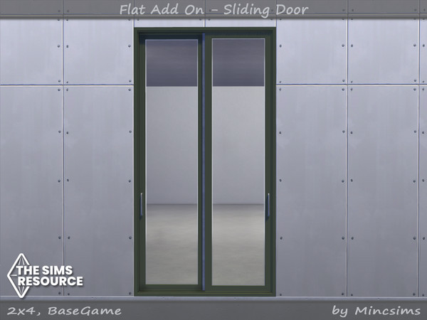 Sims 4 — Flat Sliding Door 2x4 by Mincsims — for medium wall 8 swathces