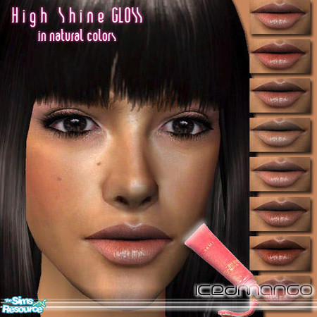 Sims 2 — High Shine Gloss Set  by IcedMango — Those glosses are shiny and come in natural colors, as like realistic,