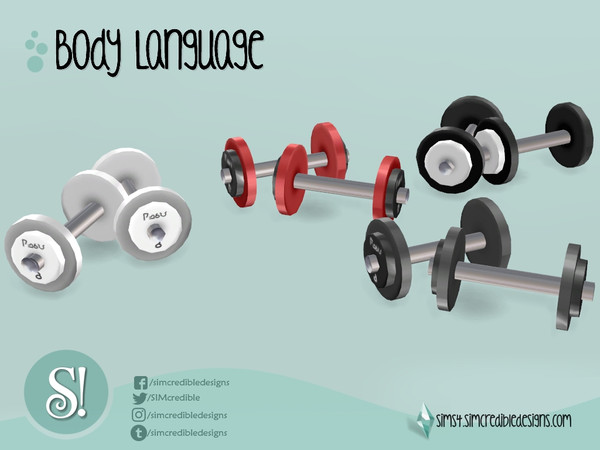 Sims 4 — Body Language weights by SIMcredible! — by SIMcredibledesigns.com available at TSR 4 colors variations