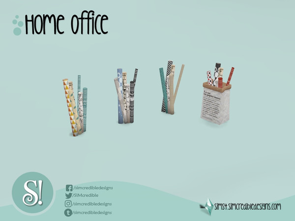 Sims 4 — Home Office Paper rolls small by SIMcredible! — by SIMcredibledesigns.com available at TSR 4 colors variations
