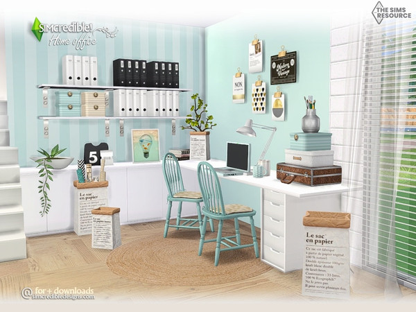 Sims 4 — Home Office by SIMcredible! — Today's update is a room with a compilation of lovely decorative items to ornate