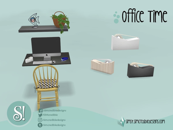 Sims 4 — Office time tape by SIMcredible! — by SIMcredibledesigns.com available at TSR 3 colors variations