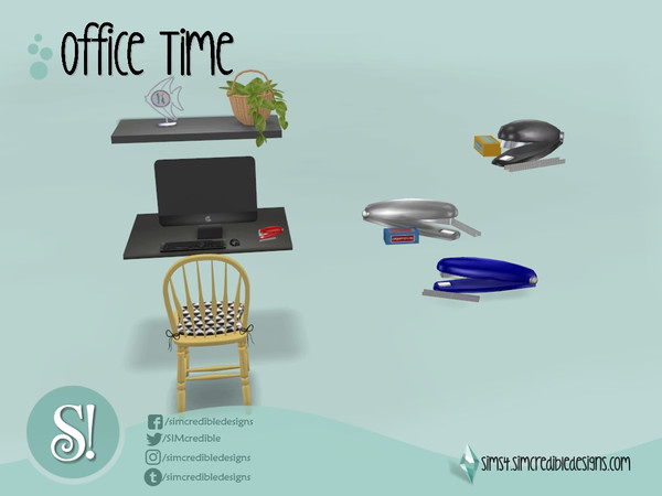 Sims 4 — Office time stapler by SIMcredible! — by SIMcredibledesigns.com available at TSR 4 colors variations