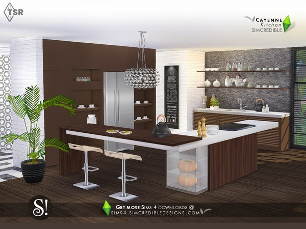Sims 4 — Cayenne by SIMcredible! — Bringing this time a modern and spicy colored kitchen for your sims to enjoy making