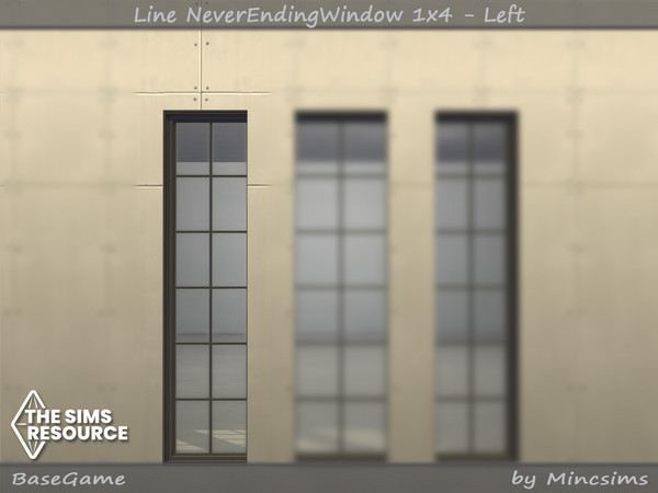 Sims 4 — Line NeverEndingWindow 1x4 - Left by Mincsims — Left side 10 swathces for medium wall