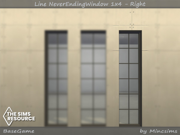 Sims 4 — Line NeverEndingWindow 1x4 - Right by Mincsims — Right side 10 swathces for medium wall