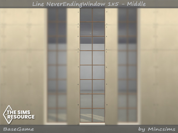 Sims 4 — Line NeverEndingWindow 1x5 - Middle by Mincsims — Middle Part 10 swathces for tall wall
