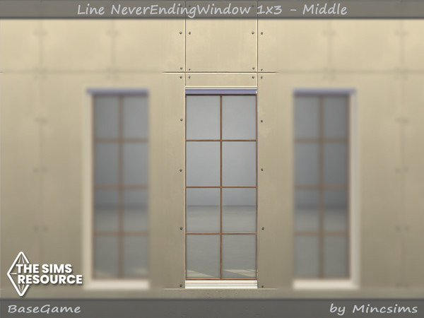 Sims 4 — Line NeverEndingWindow 1x3 - Middle by Mincsims — Middle Part 10 swathces for short wall