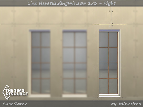 Sims 4 — Line NeverEndingWindow 1x3 - Right by Mincsims — Right Side 10 swathces for short wall