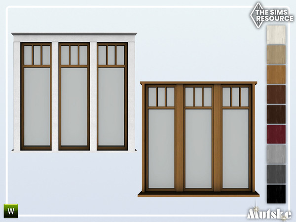 Sims 4 — Myron Window Tall 3x1 by Mutske — Part of the Myron Constructionset. Made by Mutske@TSR.