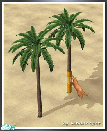 Sims 2 — Palm Minitree by Windkeeper — Linked to original Palm tree for colors. Designed specifically to work with