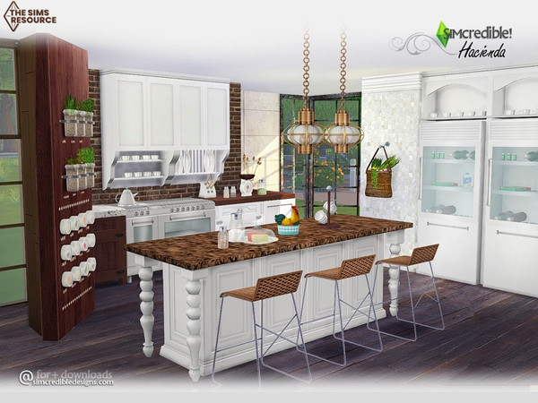 Sims 4 — Hacienda [web transfer] by SIMcredible! — This kitchen was created thinking about a Sim family we had since long