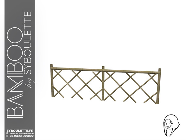 Sims 4 — Bamboo - Small fence by Syboubou — Bamboo small crisscross fence for tropical builds !