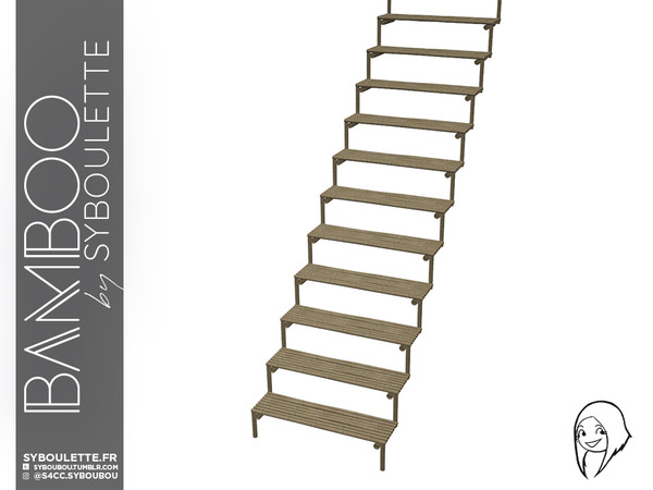 Sims 4 — Bamboo - Stairs by Syboubou — Bamboo stairs for tropical builds !