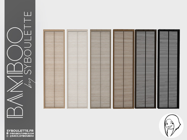 Sims 4 — Bamboo - Door (medium wall) by Syboubou — This is a shuttered door for your build ! It will fit medium wall
