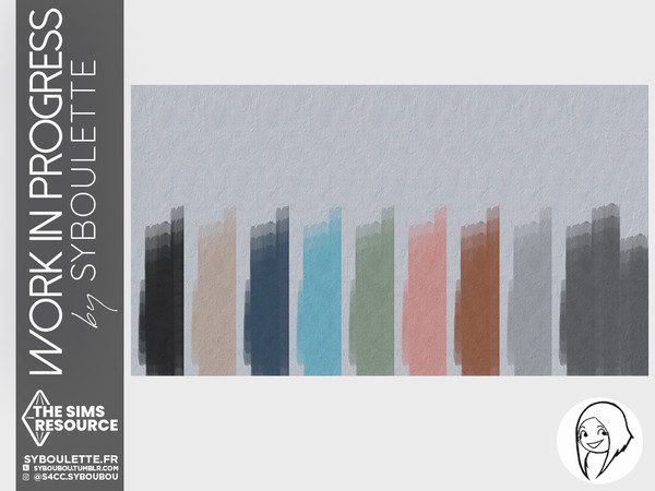Sims 4 — Half painted plaster walllpaper by Syboubou — This wallpaper matches the plaster wall color so you can create
