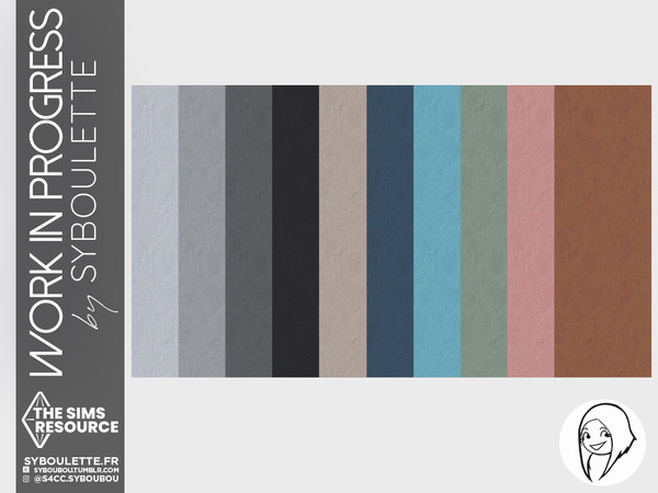 Sims 4 — Plaster wallpaper by Syboubou — This wallpaper matches the half painted plaster wall color from the same set so