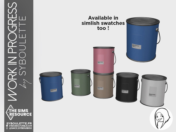 Sims 4 — Closed paint can by Syboubou — A closed paint can. All swatches are also available in simlish !