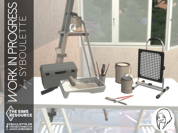 Sims 4 — Work In Progress set - Part 2 by Syboubou — This set contains everything to create a work site to figure a room