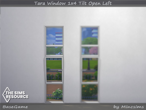 Sims 4 — Tara Window 1x4 Tilt Open Left by Mincsims — for medium wall 8 swatches
