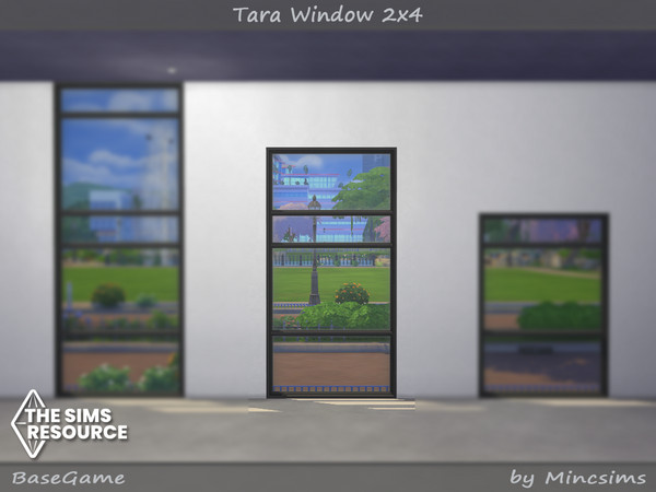 Sims 4 — Tara Window 2x4 by Mincsims — for medium wall 8 swatches
