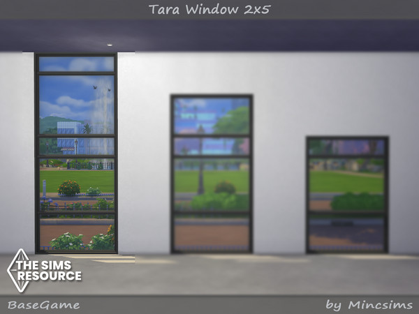 Sims 4 — Tara Window 2x5 by Mincsims — for tall wall 8 swatches