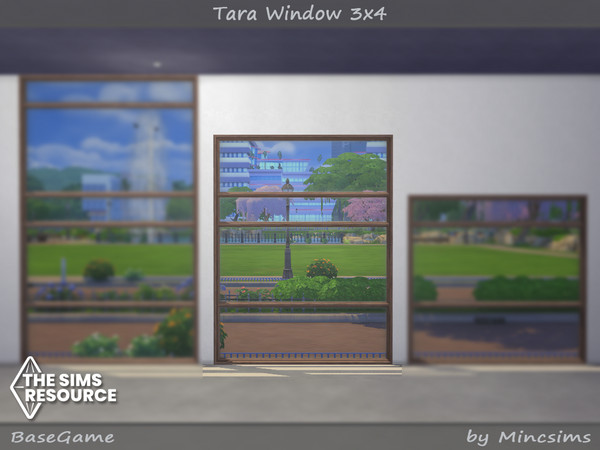 Sims 4 — Tara Window 3x4 by Mincsims — for medium wall 8 swatches