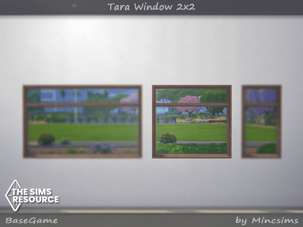 Sims 4 — Tara WIndow 2x2 by Mincsims — for short wall 8 swatches