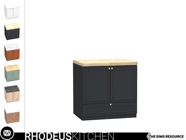 Sims 4 — Rhodeus Counter II by wondymoon — - Rhodeus Kitchen - Counter II - Wondymoon|TSR - Creations'2021