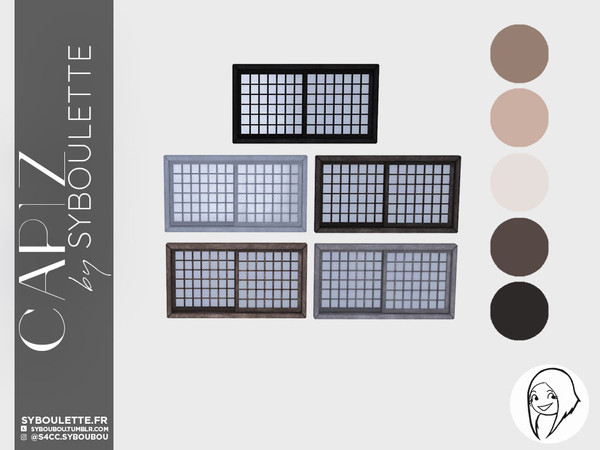 Sims 4 — Capiz Window (2x1 - closed) by Syboubou — This is a typical filipino window.