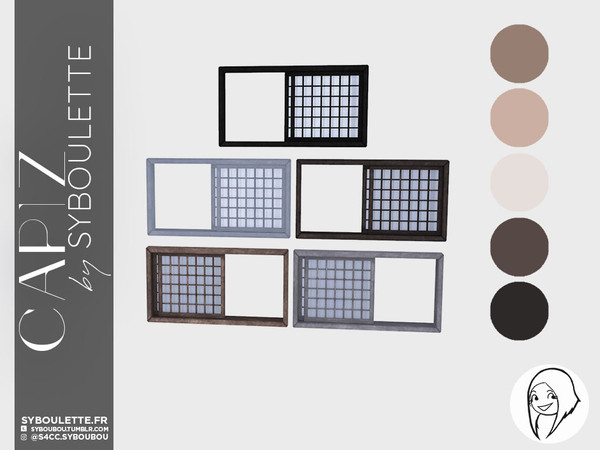 Sims 4 — Capiz Window (2x1 - open) by Syboubou — This is a typical filipino window.