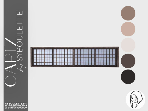 Sims 4 — Capiz Window (4x1 - closed) by Syboubou — This is a typical filipino window.