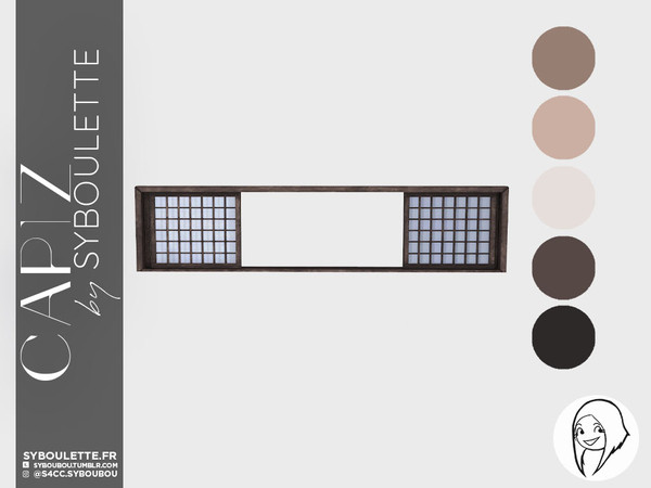 Sims 4 — Capiz Window (4x1 - open) by Syboubou — This is a typical filipino window.