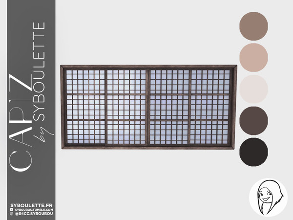 Sims 4 — Capiz Window (4x2 - closed) by Syboubou — This is a typical filipino window.