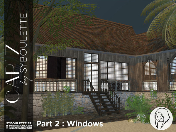 Sims 4 — Patreon Early Release - Capiz set - Part 2: Windows by Syboubou — This set came from a suggestion from a Patron
