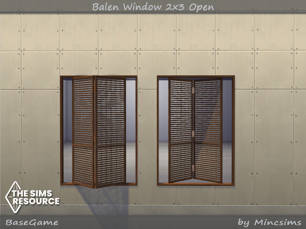 Sims 4 — Balen Window 2x3 Open by Mincsims — for short wall 8 swatches