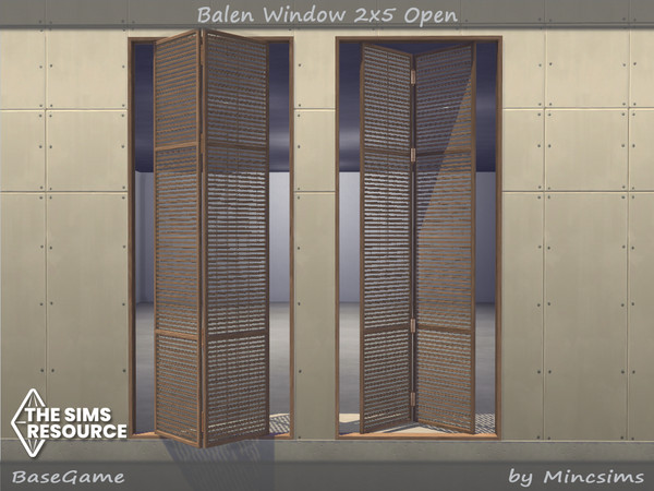 Sims 4 — Balen Window 2x5 Open by Mincsims — for tall wall 8 swatches