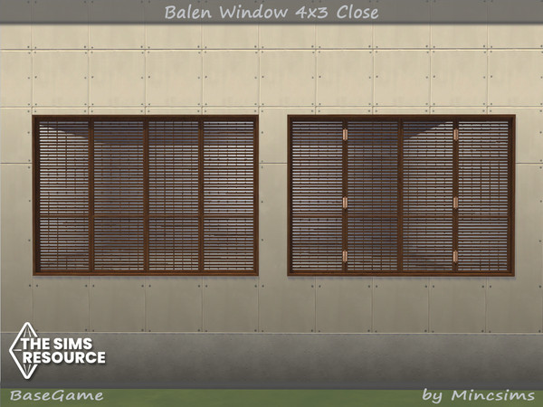 Sims 4 — Balen Window 4x3 Close by Mincsims — for short wall 8 swatches